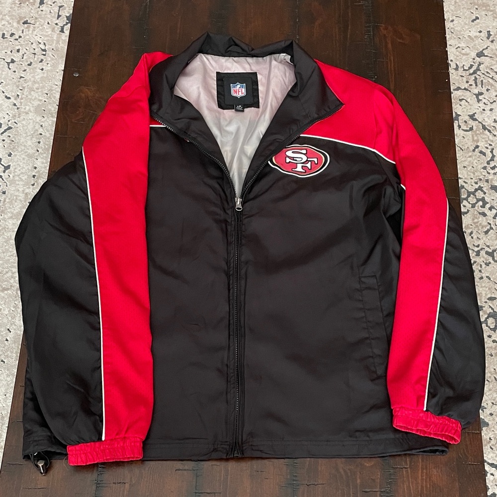 Vintage NFL San Francisco 49ers Black and Red Windbreaker